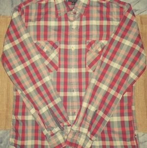 J.Crew Heavy weight redflannel plaid button up Med